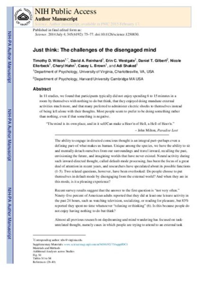 (PDF) Just think The challenges of the disengaged mind nicole