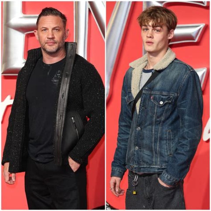 Tom Hardy & his son Louis, so sweet. I wish I could see his face so I