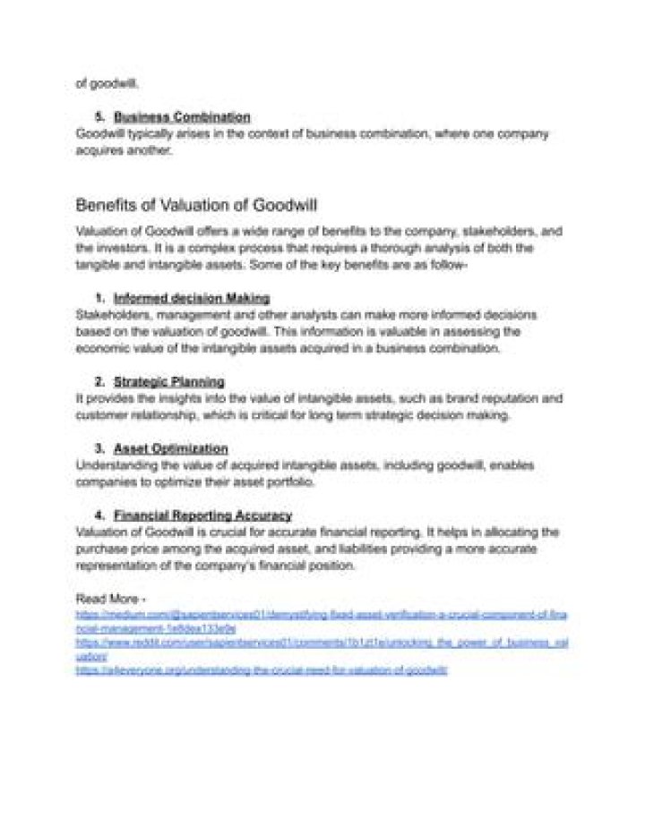 Understanding Goodwill: A Key Concept In Business Valuation