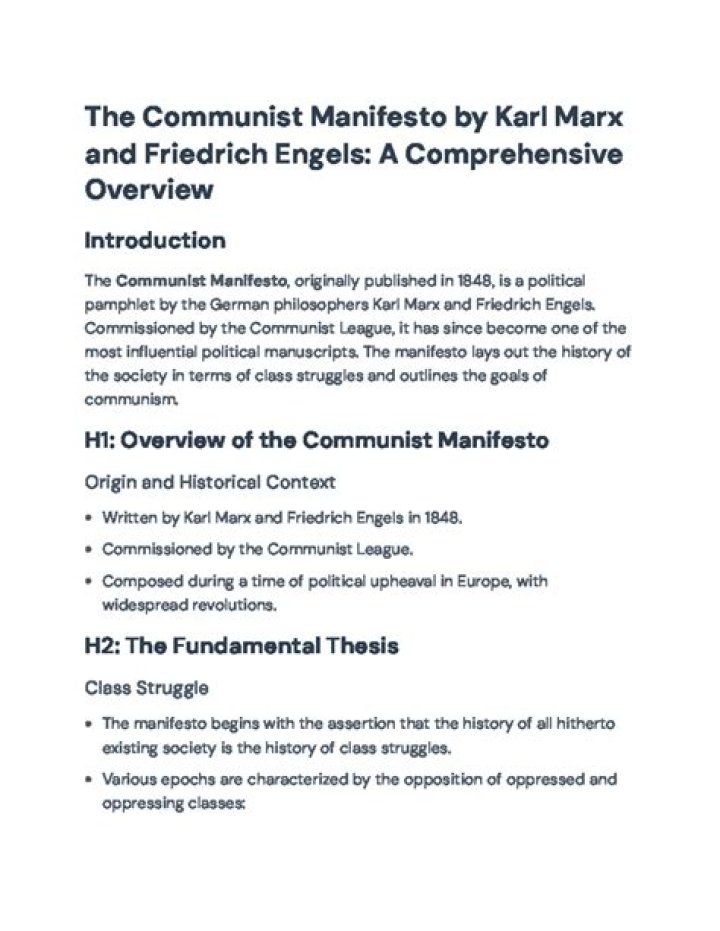 Understanding The Communist Manifesto's Key Concepts