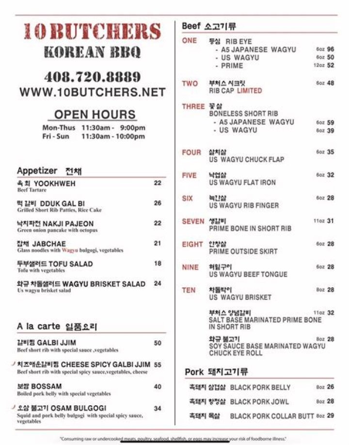 Unlock The Secrets Of The "10 Butchers Korean BBQ Menu"
